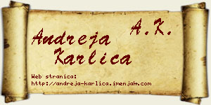 Andreja Karlica vizit kartica
